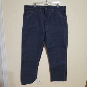 Vintage Key Men's Dark Blue Denim Jeans Size 42x30